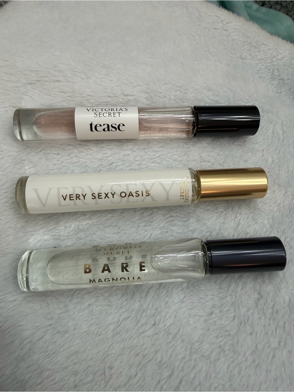 Victoria's Secret rollerball perfume set of 3 - tease, bare magnolia & very sexy